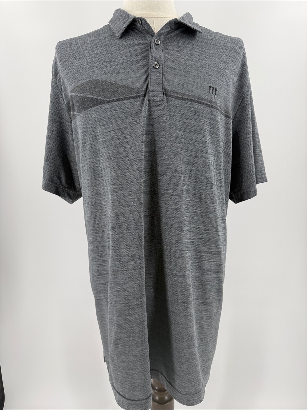 Travis Mathew Gray Heather Short Sleeve Polo